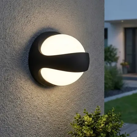 2 stk. akzent udendørs led væglampe ip65 aluminium sort d03(ubrugt)