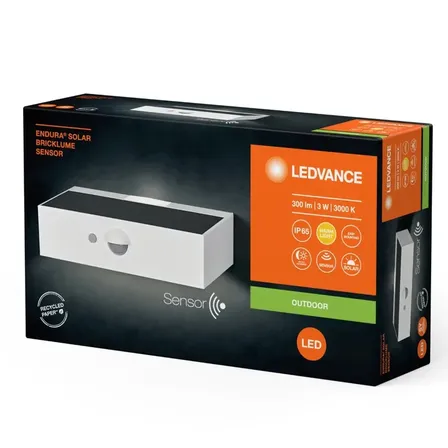 2 stk. ledvance endura led solcellelampe væglampe hvid sensor ip65(ubrugt)
