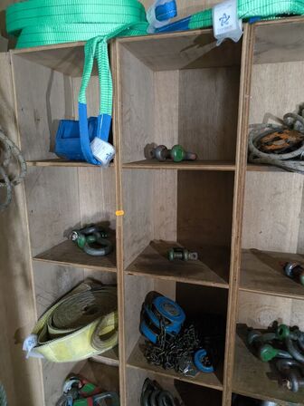 Hylde m. div. sikkerhedsudstyr