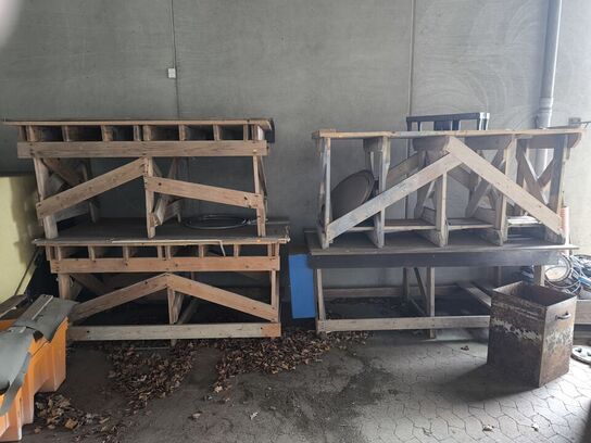 Værkstedscontainer m. 4 stk. arbejdsborde