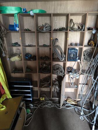 Hylde m. div. sikkerhedsudstyr