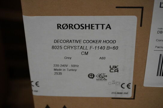 Emhætte - RØROSHETTA Crystall 1140, 60cm