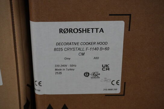 Emhætte - RØROSHETTA Crystall 1140, 60cm