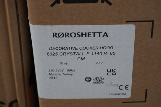 Emhætte - RØROSHETTA Crystall 1140, 60cm