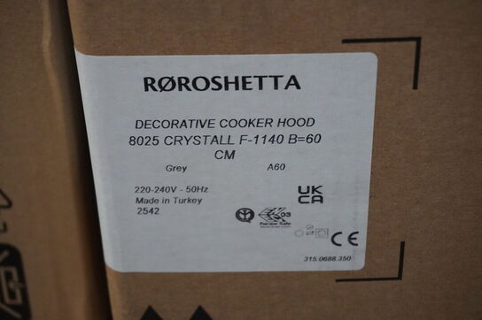 Emhætte - RØROSHETTA Crystall 1140, 60cm