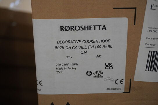 Emhætte - RØROSHETTA Crystall 1140, 60cm