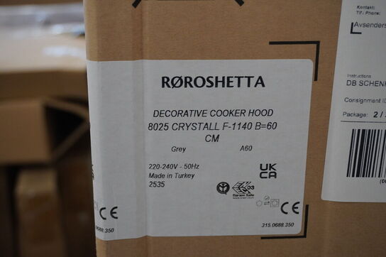 Emhætte - RØROSHETTA Crystall 1140, 60cm