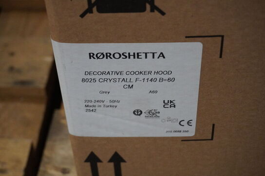 Emhætte - RØROSHETTA Crystall 1140, 60cm