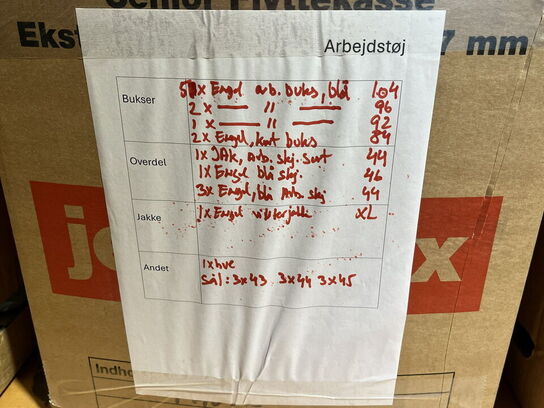 Div. arbejdstøj i kassen