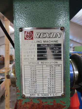 Søjlebordemaskine, REXON RDM-150