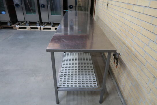 Rustfri stålbord med underhylde