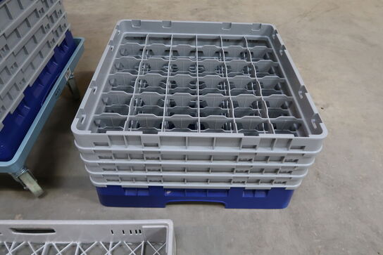 Lav kurvevogn med 6 stk. opvaskebakker