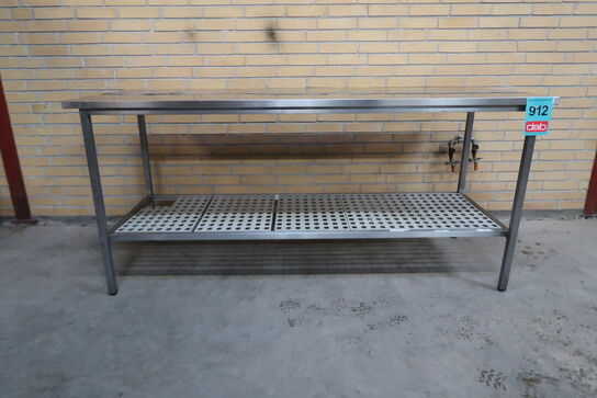 Rustfri stålbord med underhylde