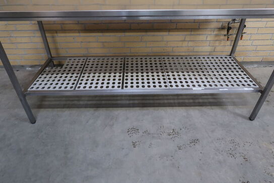 Rustfri stålbord med underhylde