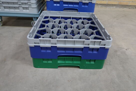 Lav kurvevogn med 8 stk. opvaskebakker