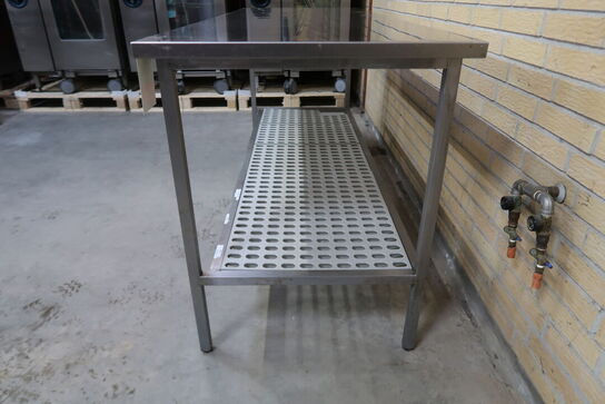 Rustfri stålbord med underhylde