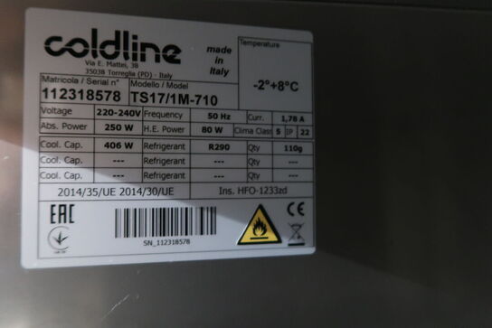 Coldline TS17/1M-710 kølebord med hæve-/sænk