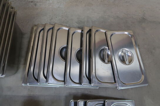 52 stk. ass. Rustfrit stål kantiner / låg