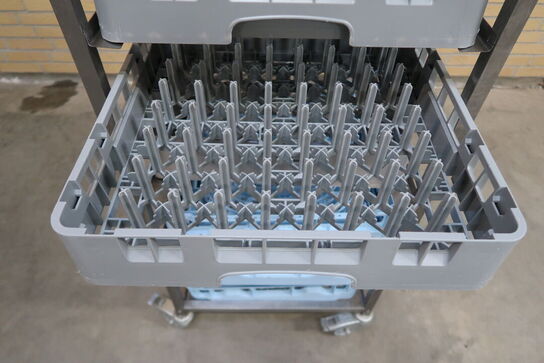 Kurvevogn med 10 stk. opvaskebakker