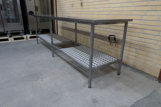 Rustfri stålbord med underhylde