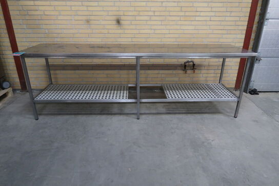 Rustfri stålbord med underhylde