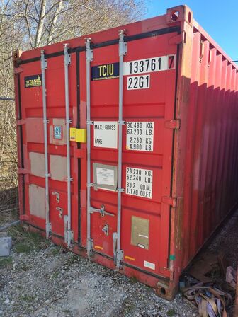 Container 20 fod med indhold