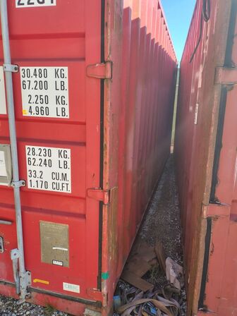 Container 20 fod med indhold