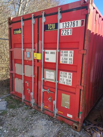 Container 20 fod med indhold