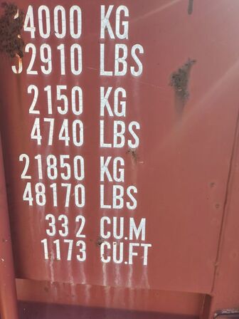 Container 20 fod med indhold