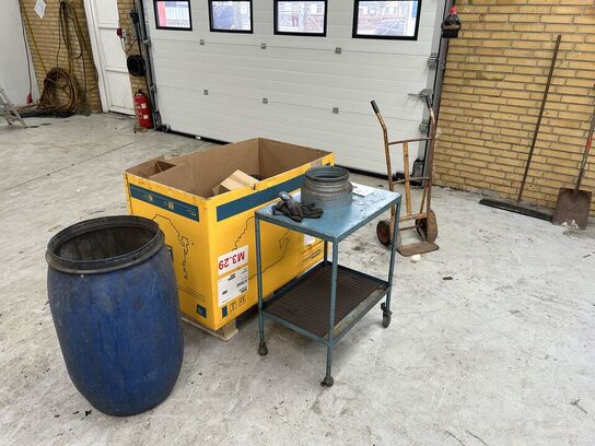 Værkstedsrullebord, tønde, sækkevogn, m.v.