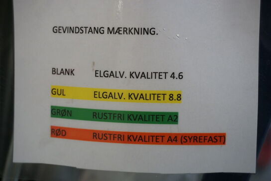 Diverse gevindstænger