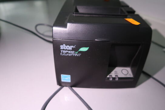 Pengeskuffe samt bonprinter STAR TSP100