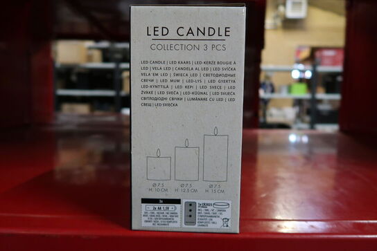 3 pk. Grøn LED lys sæt af 3 stk. med riller Ø7 cm