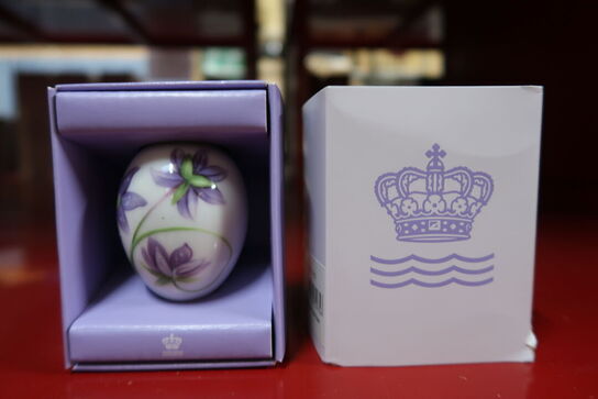 3 stk. Royal Copenhagen påskeæg blå/lilla anemone 6 cm