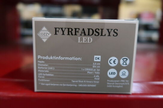 5 pk. Cozzy LED fyrfadslys 4 stk. hvid