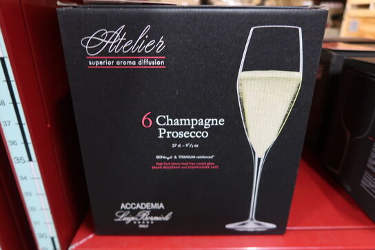 6 stk. Luigi Bormioli Atelier champagneglas Prosecco 27 cl