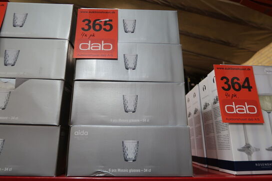 4 pk. Aida Mosaic drikkeglas 6 stk 34 cl