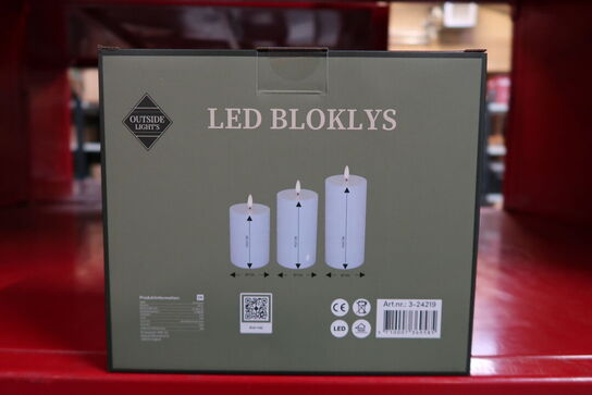 3 pk. Cozzy LED bloklys udendørs hvid 3 stk.