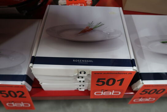 5 stk. Rosendahl Grand Cru flad tallerken hvid 23 cm