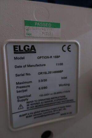 Osmoseanlæg ELGA PURELAB Option-R 15BP