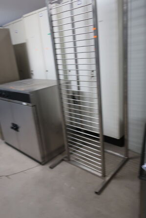 Stel til bord m.v. i rustfri stål ca. 210 cm bred