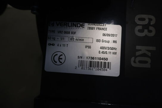 Kranhoved VERLINDE VR2 0608 B3F m. EUROCHAIN talje