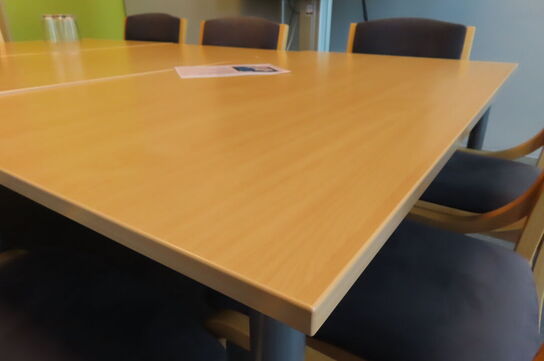 3 stk. Mødeborde inkl. 9 stk. stole 