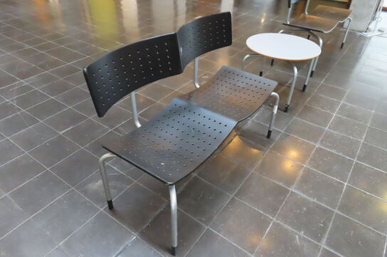 5 stk. Dobbeltstole inkl. 3 stk. borde