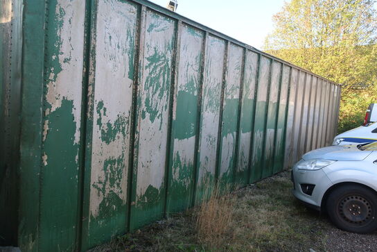 40' container med dækreoler (dæk medfølger ikke)