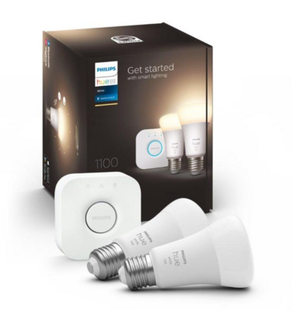 Philips Hue White startsæt 2 x E27 9,5 W inkl. Hue Bridge