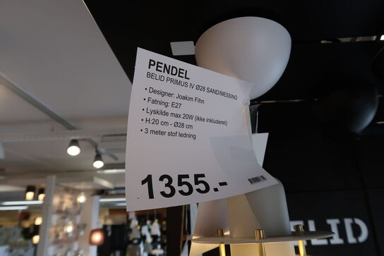 Belid Primus IV Pendel Ø28 Sand/Brass