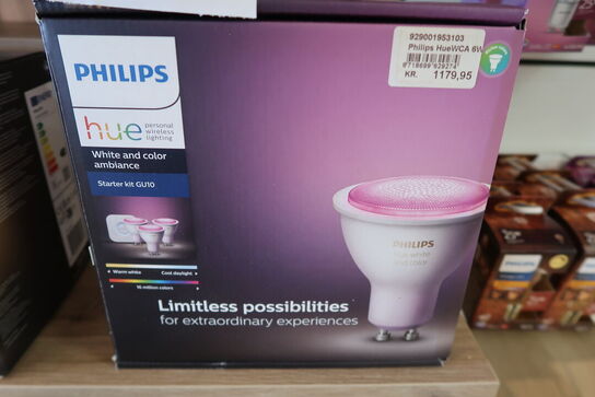 Philips Hue White and Colour Ambiance sæt 6W GU10