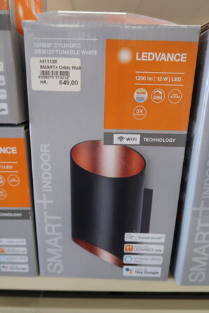 2 stk. Ledvance Smart+ Wifi Cylindro UpDown væglampe, justerbar hvid, sort