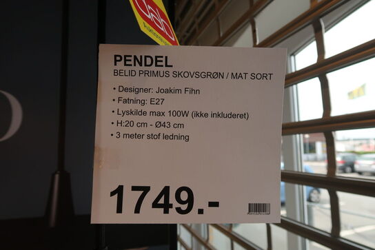 Belid Primus I Pendel Ø43 Forest Green/Matt Black 